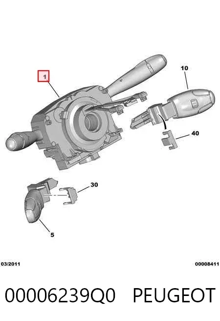 Przełącznik zespolony, w komplecie 00006239Q0 Peugeot/Citroen