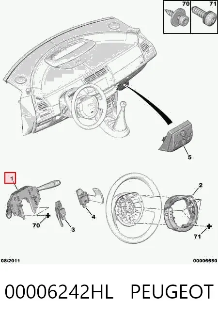 Przełącznik zespolony, w komplecie 00006242HL Peugeot/Citroen