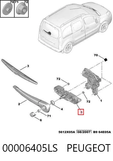 Mechanizm wycieraczek 00006405LS Peugeot/Citroen