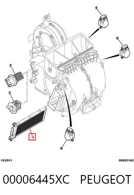 Podgrzewacz elektryczny powietrza układu ogrzewania salonu 00006445XC Peugeot/Citroen