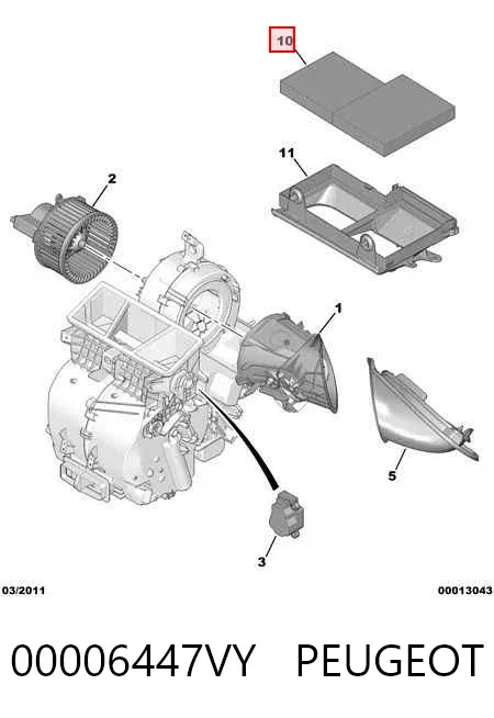 Filtr kabiny 00006447VY Peugeot/Citroen