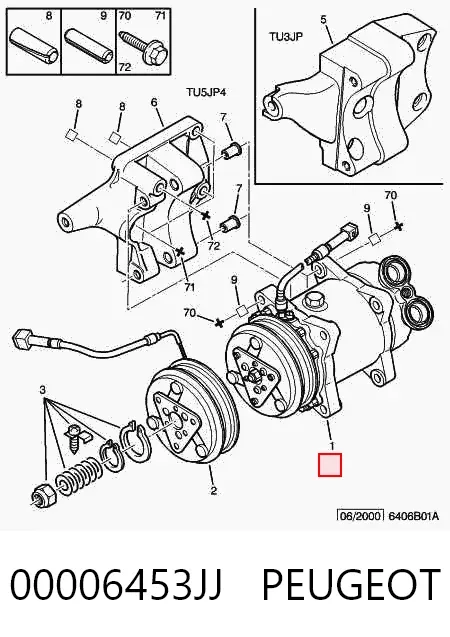 Sprężarka klimatyzacji 00006453JJ Peugeot/Citroen
