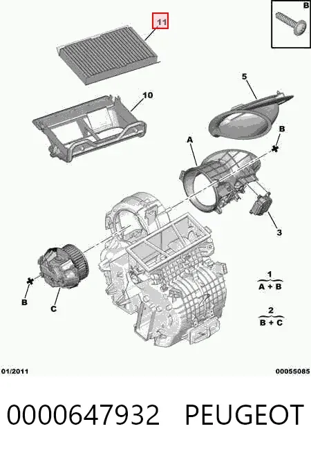Filtr kabiny 0000647932 Peugeot/Citroen