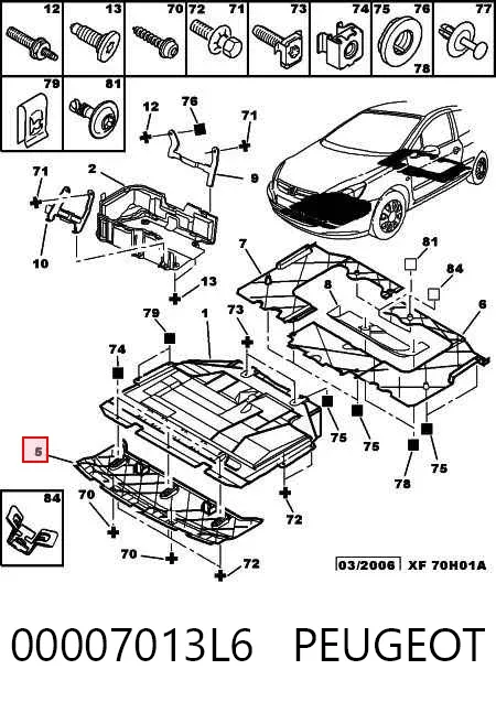 Osłona silnika, miski (przedziału silnika) 00007013L6 Peugeot/Citroen