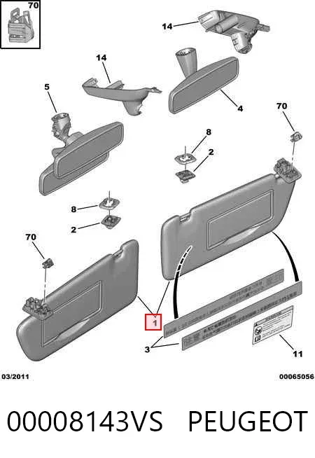 Osłona przeciwsłoneczna 00008143VS Peugeot/Citroen