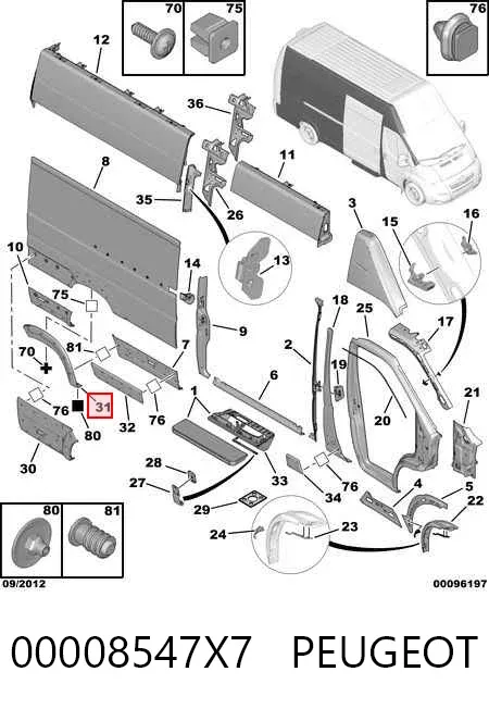 Poszerzenie (nakładka) reperaturki tylnego błotnika prawy 00008547X7 Peugeot/Citroen