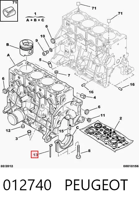 Uszczelka tylnej pokrywy wału korbowego 012740 Peugeot/Citroen