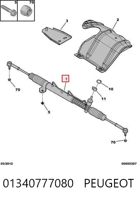 Listwa kierownicza (maglownica) 01340777080 Peugeot/Citroen