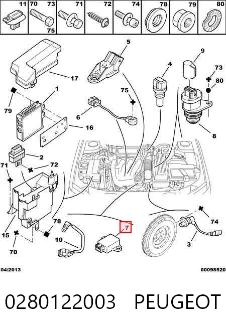 Czujnik położenia przepustnicy (potencjometr) 0280122003 Peugeot/Citroen