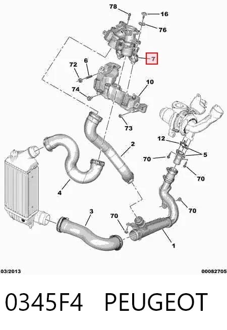 Przepustnica, komplet 0345F4 Peugeot/Citroen