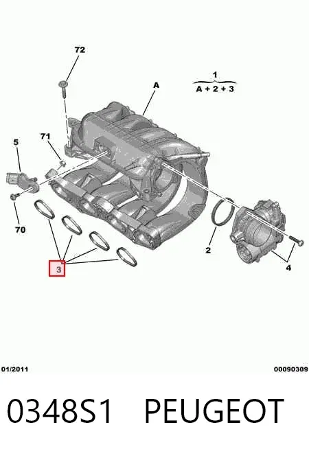 Uszczelka kolektora ssącego 0348S1 Peugeot/Citroen