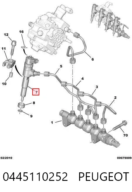 Wtryskiwacz paliwa Peugeot 207 WA, WC