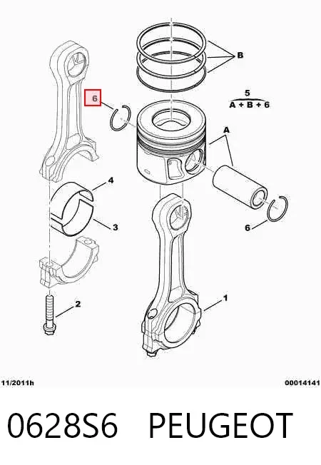 Tłok, komplet do jednego cylindru, STD 0628S6 Peugeot/Citroen