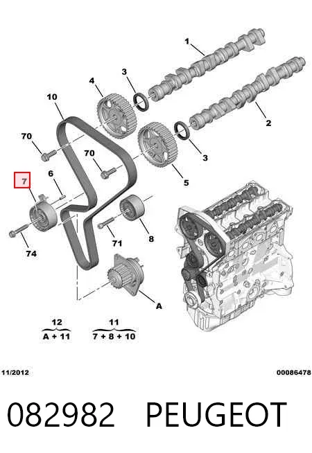 Rolka napinacza paska rozrządu 082982 Peugeot/Citroen