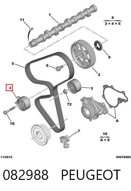 Rolka napinacza paska rozrządu 082988 Peugeot/Citroen