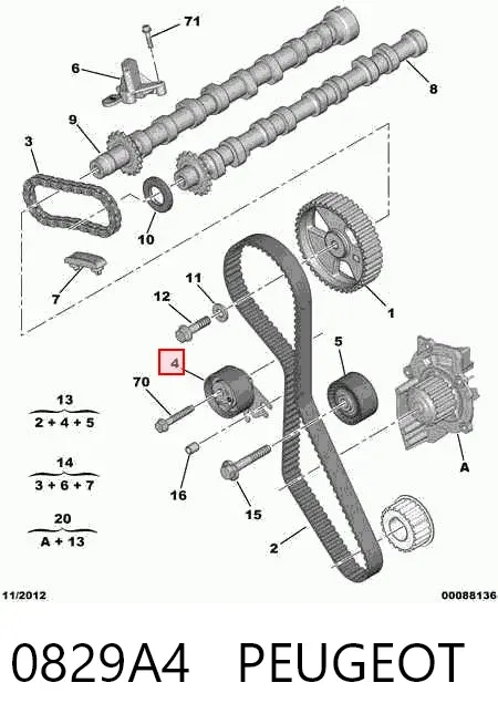 Rolka napinacza paska rozrządu 0829A4 Peugeot/Citroen