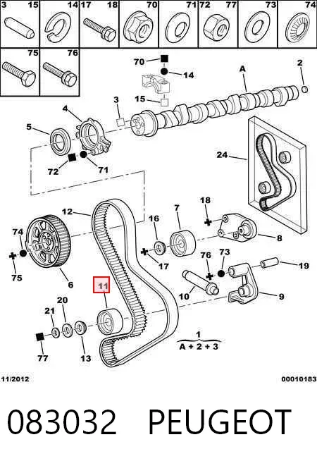 Rolka napinacza paska rozrządu 083032 Peugeot/Citroen