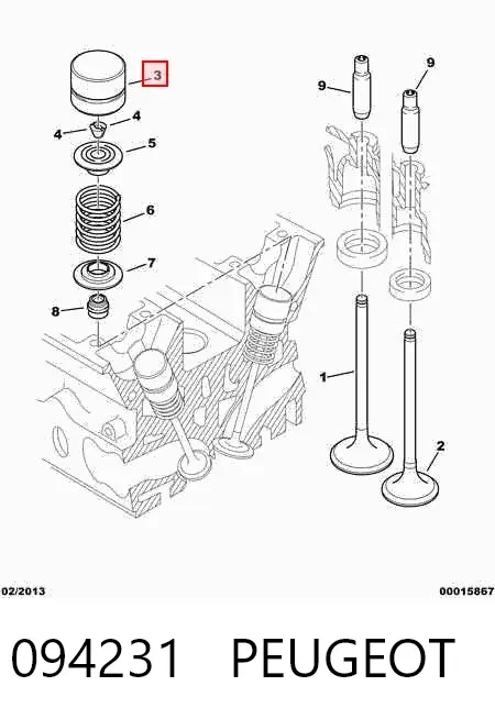 Kompensator hydrauliczny (popychacz hydrauliczny), popychacz zaworu 094231 Peugeot/Citroen