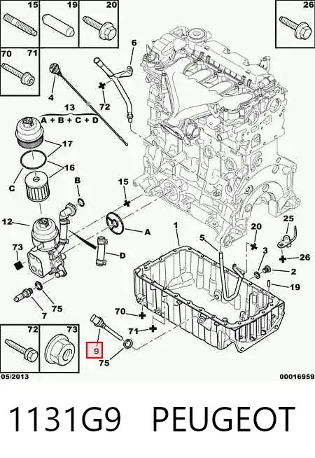 Czujnik poziomu oleju silnikowego 1131G9 Peugeot/Citroen