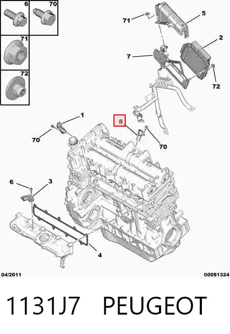 Czujnik położenia wału korbowego 1131J7 Peugeot/Citroen