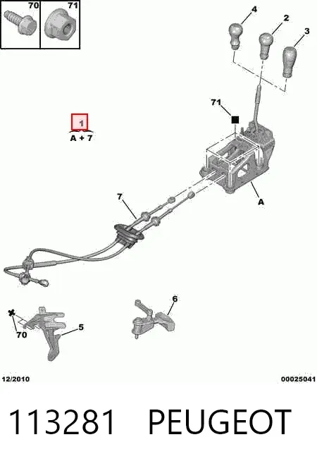 Linka dźwigni zmiany biegów podwójna 113281 Peugeot/Citroen