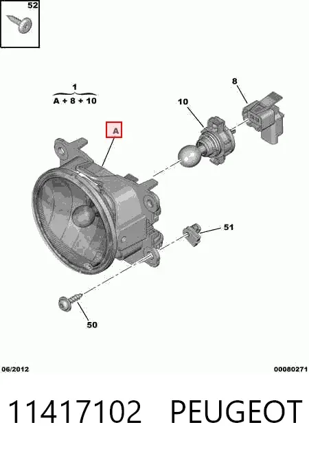 Lampa przeciwmgielna lewa/prawa 11417102 Peugeot/Citroen