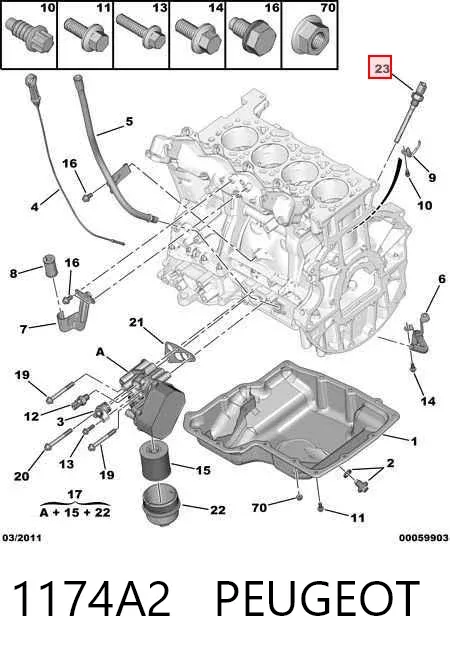 Czujnik poziomu oleju silnikowego 1174A2 Peugeot/Citroen