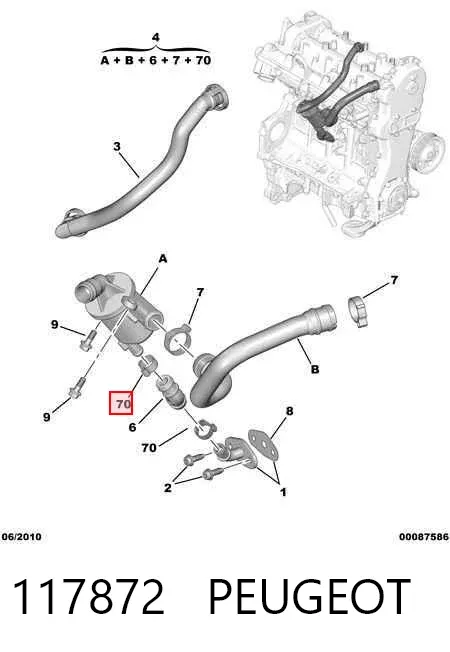 Separator oleju układu wentylacji kadłuda (bloku silnika) 117872 Peugeot/Citroen