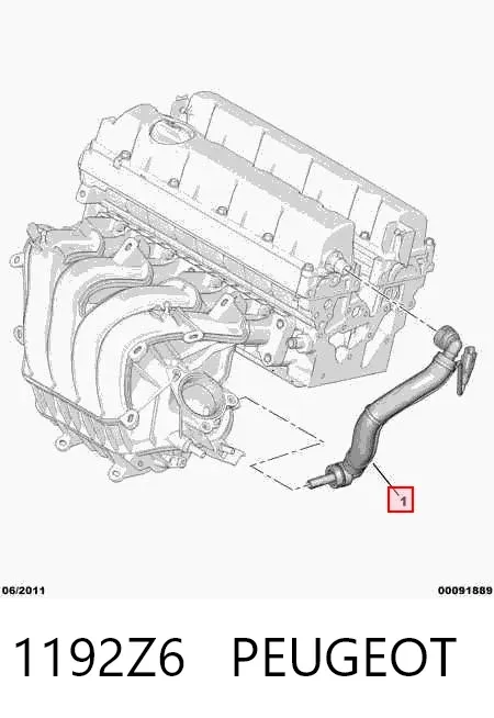 Króciec wentylacji kadłuba (separatora oleju) 1192Z6 Peugeot/Citroen