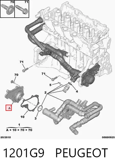 Pompa chłodząca wodna 1201G9 Peugeot/Citroen