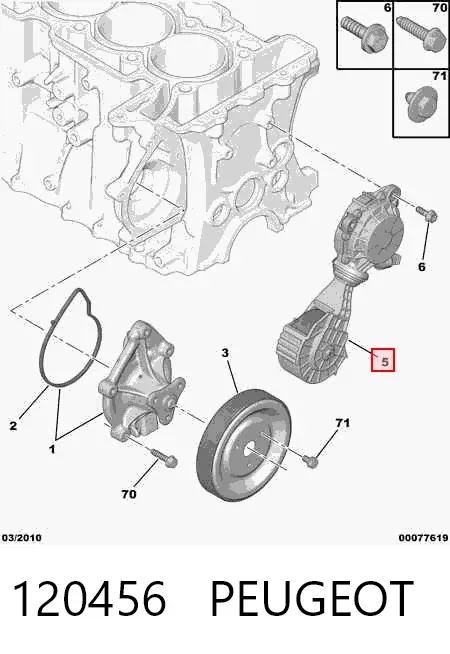 Rolka napinacza paska napędowego 120456 Peugeot/Citroen