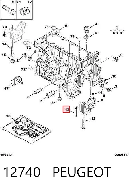 Uszczelka tylnej pokrywy wału korbowego 12740 Peugeot/Citroen