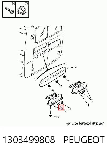 Lampa oświetlenia tylnej tablicy rejestracyjnej 1303499808 Peugeot/Citroen