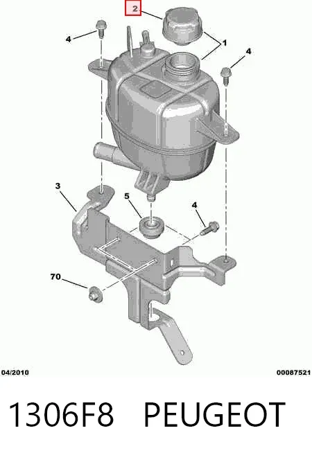 Pokrywa (korek) zbiornika wyrównawczego 1306F8 Peugeot/Citroen