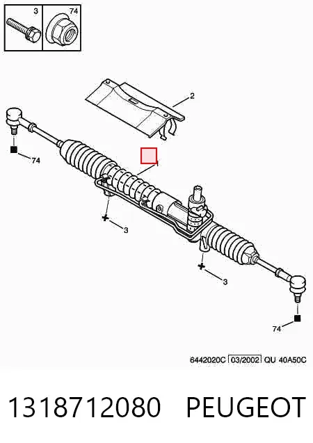 Listwa kierownicza (maglownica) 1318712080 Peugeot/Citroen