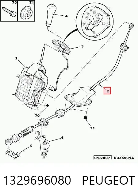 Linka zmiany biegów 1329696080 Peugeot/Citroen