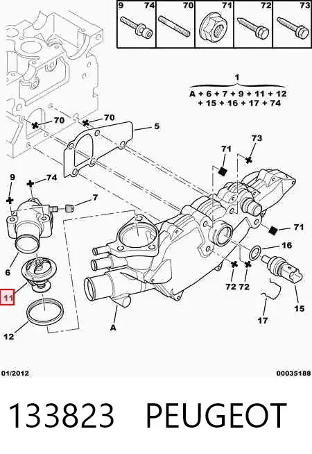 Termostat 133823 Peugeot/Citroen