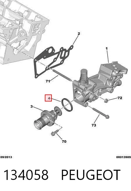 Uszczelka termostatu Peugeot 607 9D, 9U