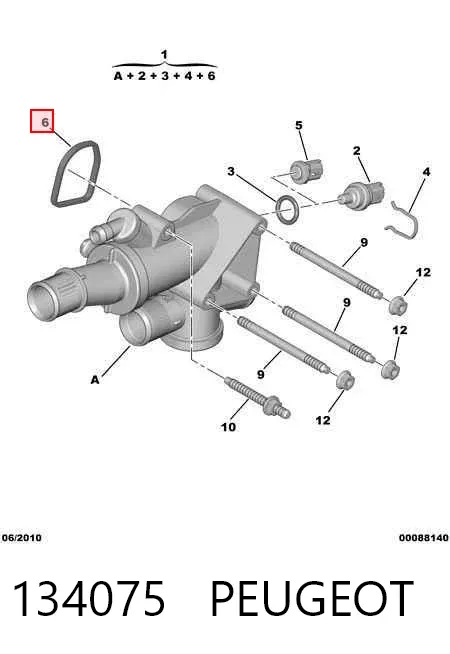 Uszczelka obudowy termostatu 134075 Peugeot/Citroen