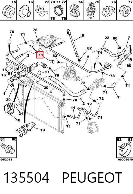 Czujnik temperatury spalin, przed katalizatorem 135504 Peugeot/Citroen