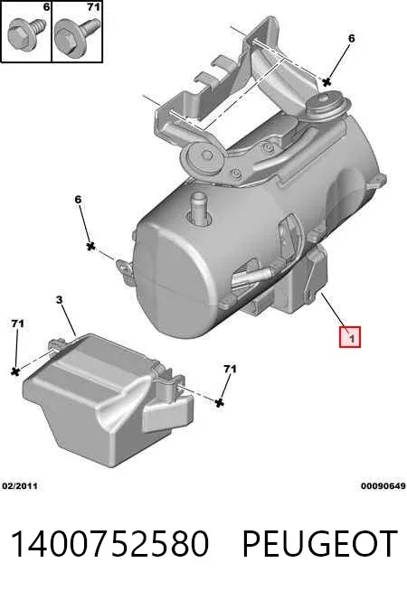 Pompa wspomagania hydraulicznego kierownicy 1400752580 Peugeot/Citroen