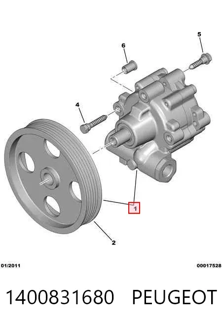 Pompa wspomagania hydraulicznego kierownicy 1400831680 Peugeot/Citroen