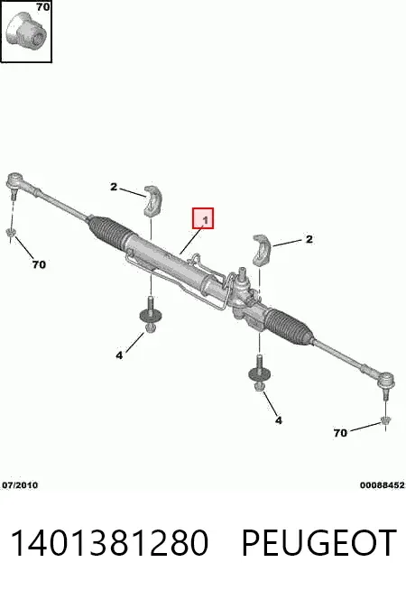 Listwa kierownicza (maglownica) 1401381280 Peugeot/Citroen
