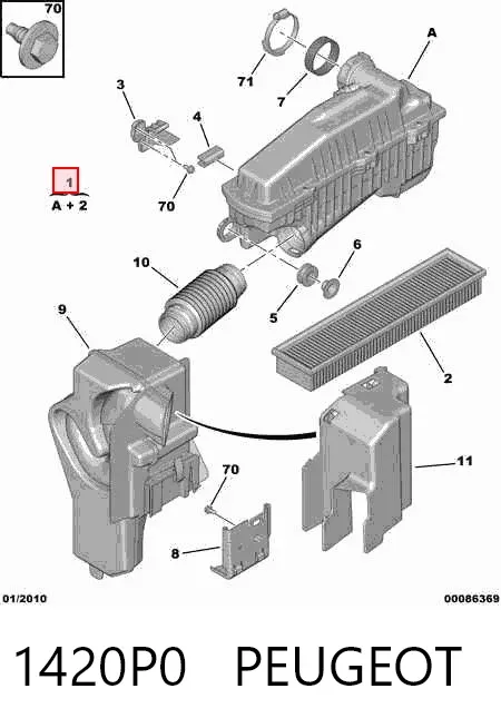 Obudowa filtra powietrza Citroen C4 I