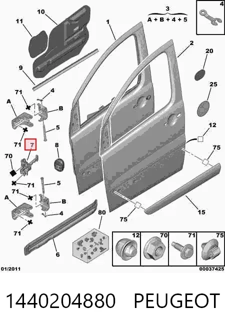 Ogranicznik drzwi przedni 1440204880 Peugeot/Citroen