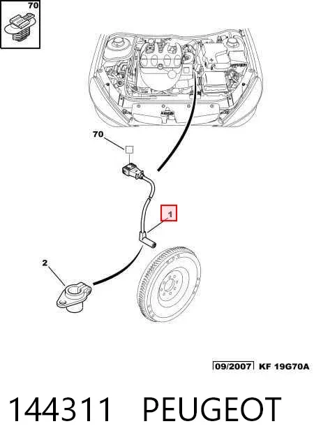 Czujnik położenia wału korbowego 144311 Peugeot/Citroen