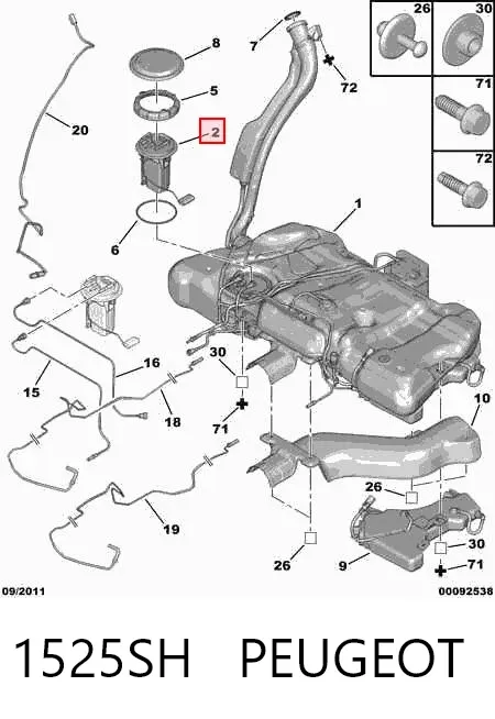 Klocki hamulcowe przednie tarczowe 1525SH Peugeot/Citroen