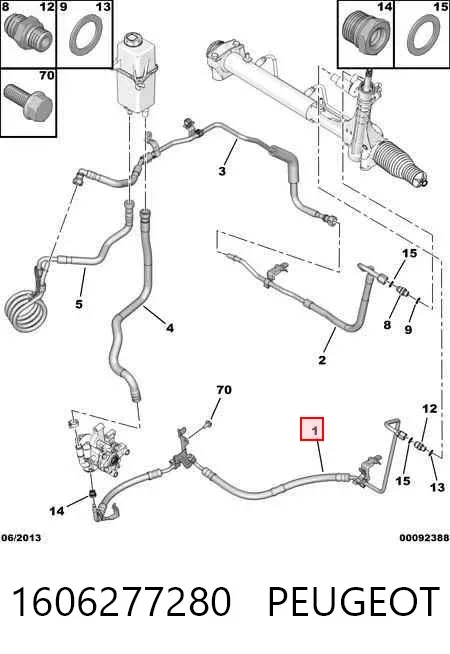 Przewód hydraulicznego układu wspomagania wysokiego ciśnienia, od pompy do maglownicy (mechanizmu) Peugeot Boxer III
