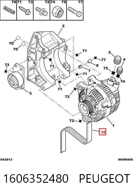 Pas napędowy mechanizmów 1606352480 Peugeot/Citroen