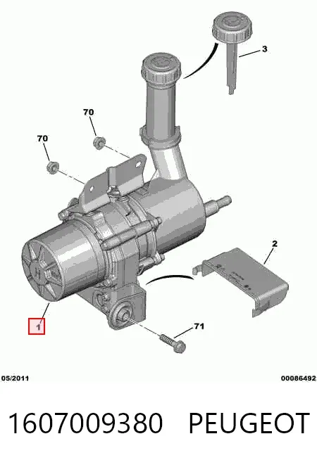 Pompa wspomagania hydraulicznego kierownicy 1607009380 Peugeot/Citroen